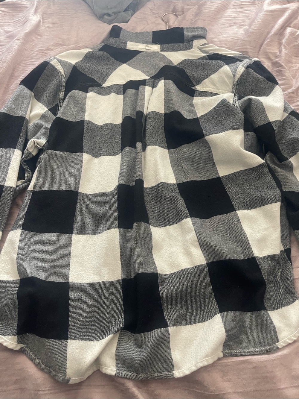 Maurices Black and White Buffalo Plaid Button-Up Shirt